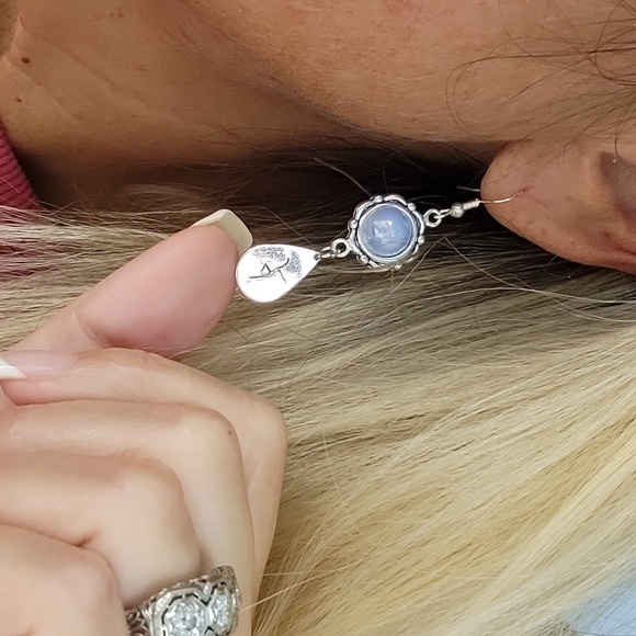 DMB BABY BLUE FIREDANCER EARRINGS - Picture 3 of 6